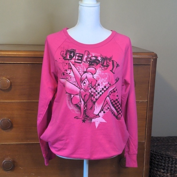 Disney Tops - DISNEY Fiesty Barbie PINK TINK Crew Neck Sweatshirt